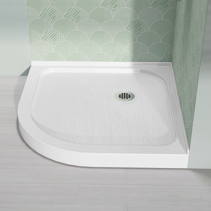 36 In. D X 36 In. W X 4 In. H Center  Drain Single Threshold Sector Shower Base