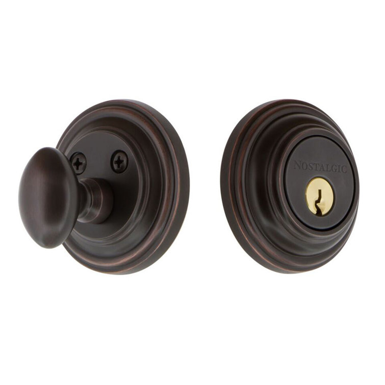 Nostalgic Warehouse Classic Rosette Single Cylinder Deadbolt