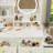 Fashionable Vanity Table With Lights & Mirror, 3 Lighting Modes, White, Bedroom Storage, Adjustable Shelf Modern Makeup Chair And - Shelves, Multiple