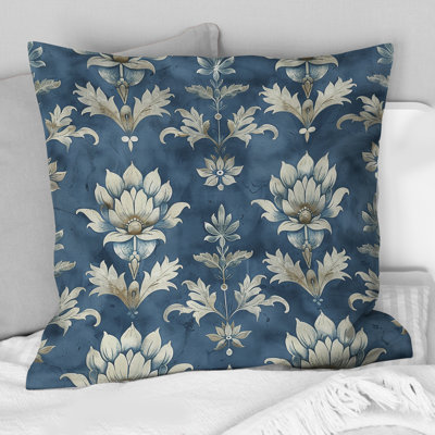 Cornflower Blue And Silver Farmhouse Charm II - Country Pillow