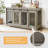 Multifunctional TV Stand Dog Crate with Double Spaces, Ideal for Multiple Dogs and Home Decor, Featuring Storage and Comfort-1943693322