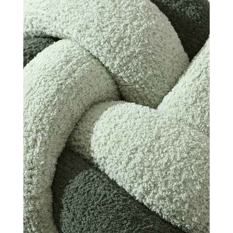 Knot Circular Pillow Cover & Insert, Sage/Moss