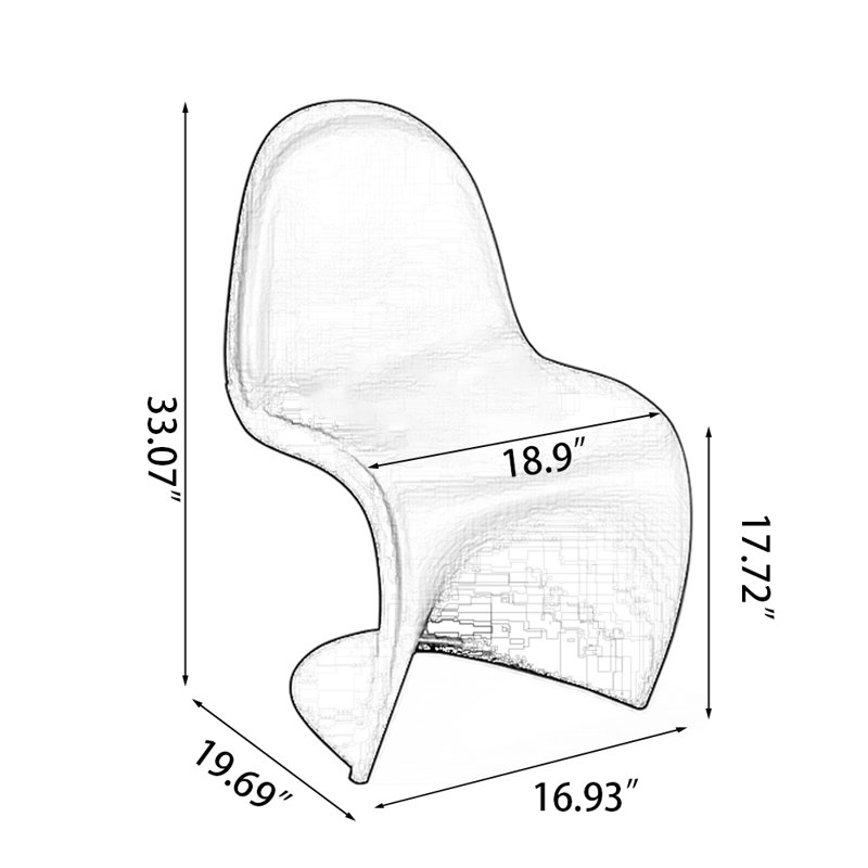 Chaise d'appoint à dossier solide en PP (ensemble de 2), Blanc