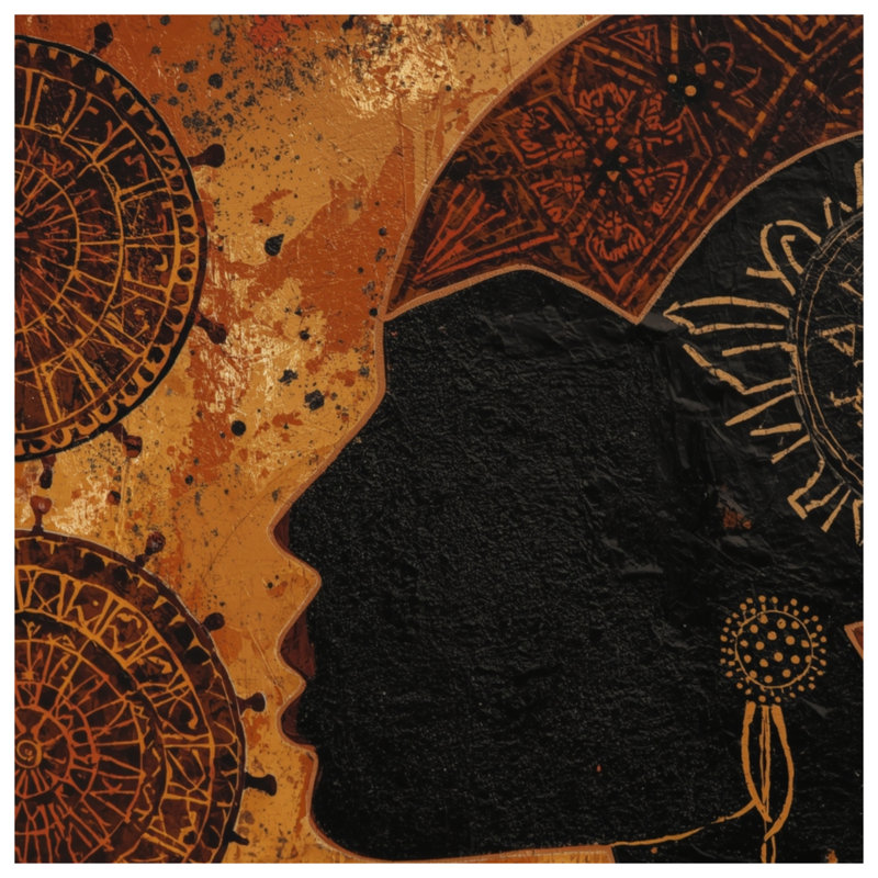Couvertures de mandala silhouette africaine, L 50 po x H 60 po