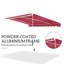 Store banne rétractable manuelle 4 m x 2,4 m, manivelle, pour terrasse, balcon ou jardin, rouge bordeaux-134452360-134452356-134452354