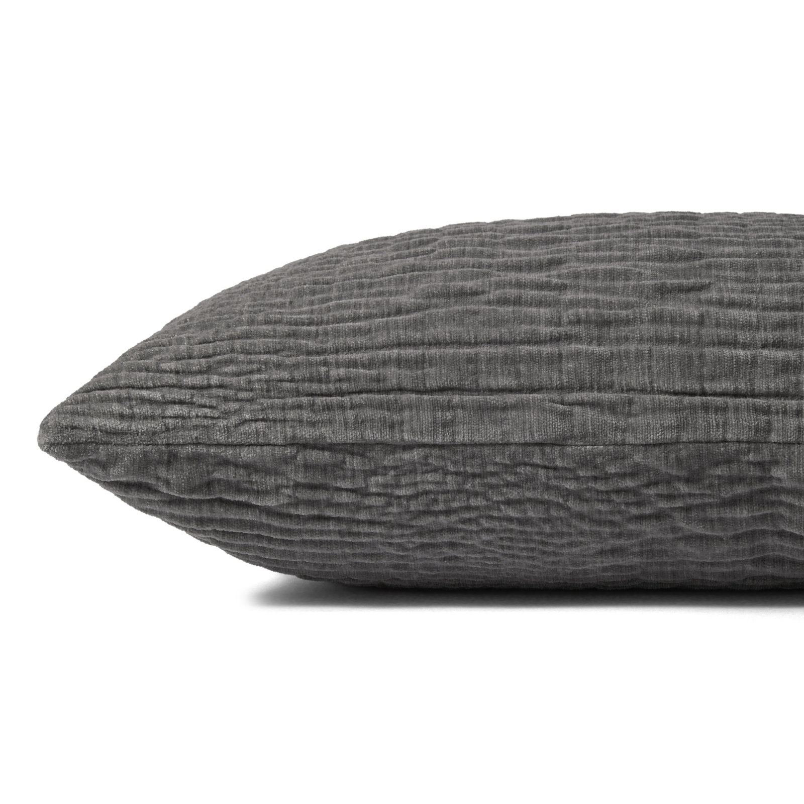 Edan Pillow Cover, 26" x 16", Gray, Down