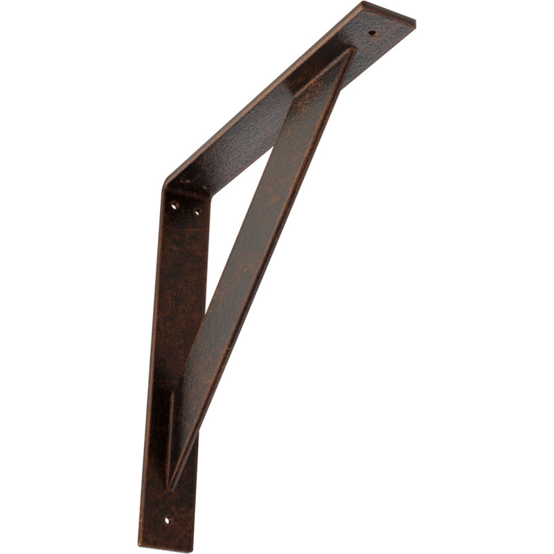Support traditionnel en acier, Cuivre antique, H 14 po x l 2 po x P 14 po