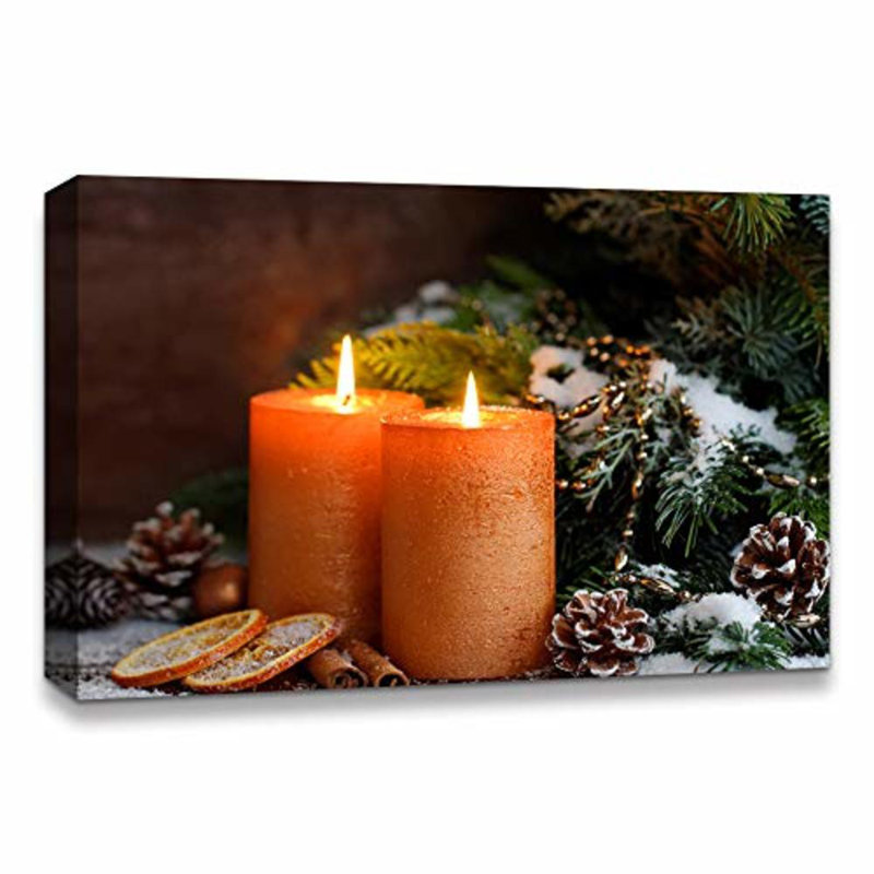 Christmas Candles For Celebration X21 - Photographie sur toile tendue, H 12 po x l 18 po