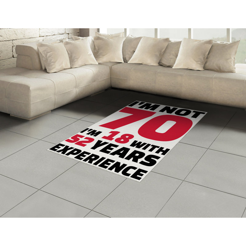 Tapis décoratif en fibres à haute densité Saying, Rectangle— 4 pi x 5 pi 8 po