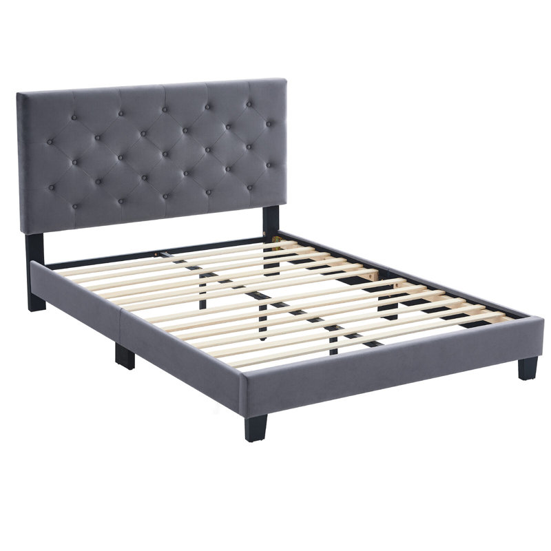 Solid Wood Bed, 147 x 200 cm, Grey