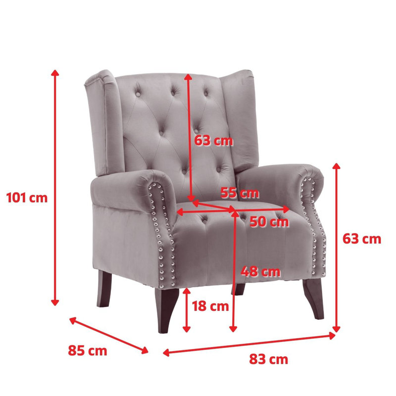Luxury Microsuede Wingback Chair - Brown