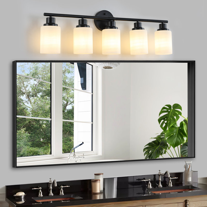 5-Light Modern Bathroom Vanity Light, Black