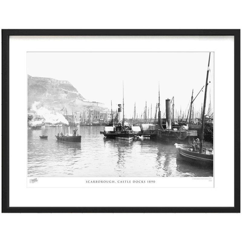 Scarborough, Castle Docks 1890 by Francis Frith - Single Picture Frame Print, 60cm H x 80cm W x 2.3cm D