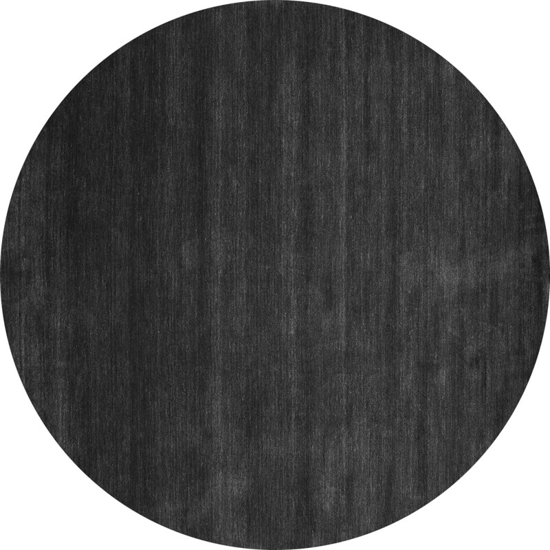 Tapis noir en chenille tissé à la machine Finck, Rond 6 pi