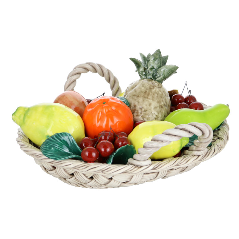 Sculpture de panier à fruits ovale Crain