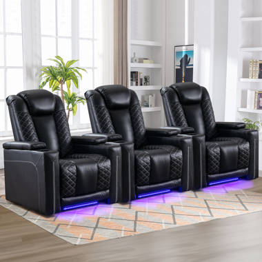 Small Electric Recliner Chairs, Power Recliner Chair on Clearance with USB Port, Home Theater Recliners, Thick Back Cushion, Ergonomic Narrow