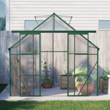 8X6 Polycarbonate Greenhouse With Double Door For Outdoor Backyard Green