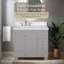 Meuble-lavabo 36 po avec lavabo Lavanti Depos - 100% bois massif de qualité supérieure, meuble-lavabo gris élégant avec meuble de rangement-988704049-988704059