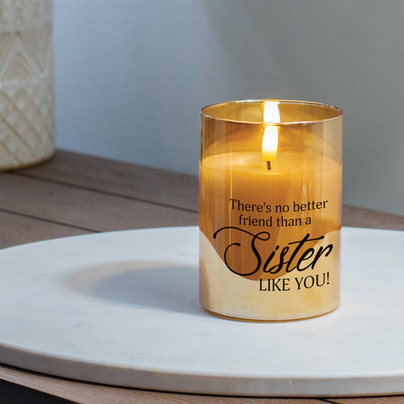 Flameless Jar Candle with Glass Holder