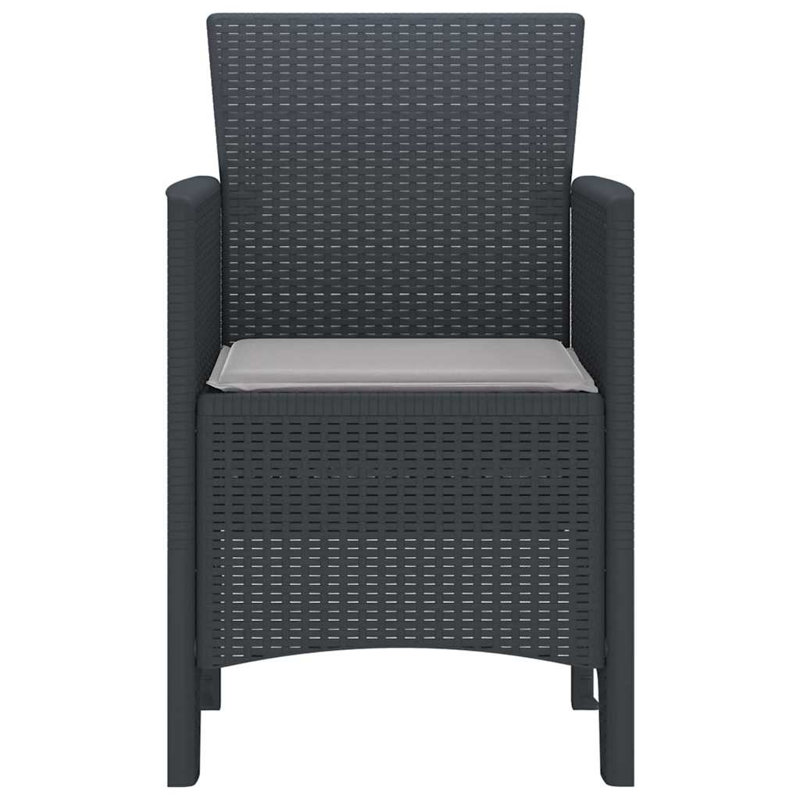 Patio Dining Side Chair, White, Anthracite
