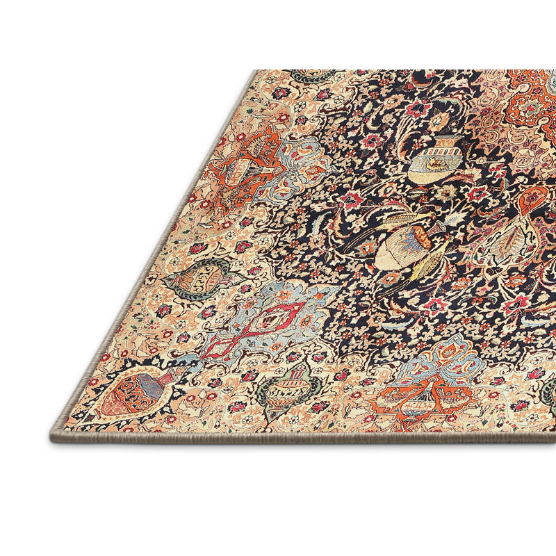 Tapis oriental en laine beige / rouge, Rectangle 7 pi x 10 pi