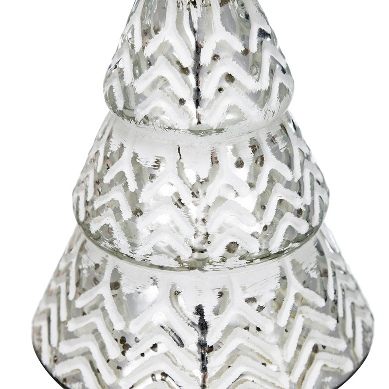 Mercury Glass Tree - Set of 2 - 4.5" x 4.5" x 7.75"H - Silver