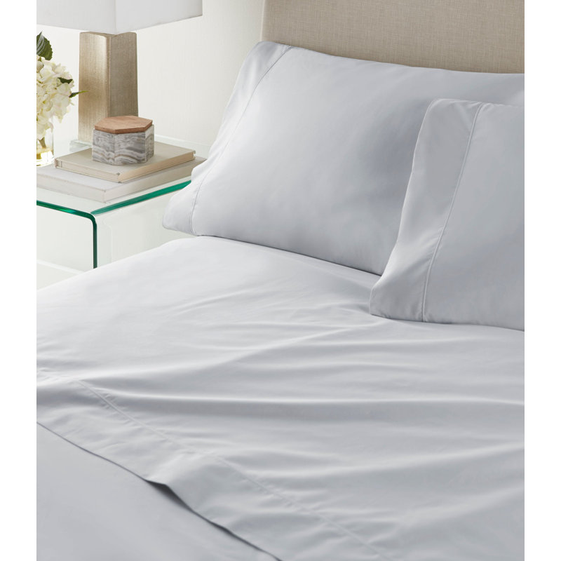 Nile 300 Thread Count Egyptian-Quality Cotton Percale Pillowcases, Standard, Misty Blue