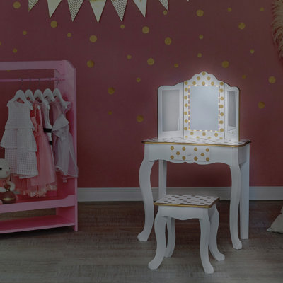  Kids Dressing Table Set with Mirror