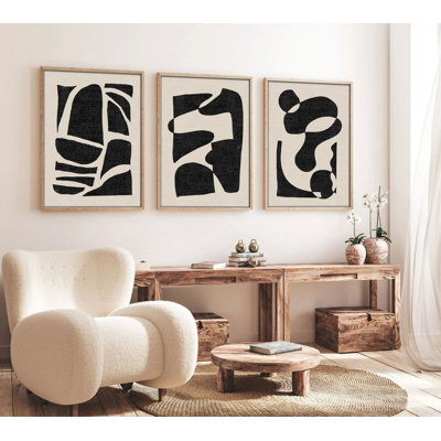 Peinture décorative en panneau de fibres à densité moyenne (3 pièces)