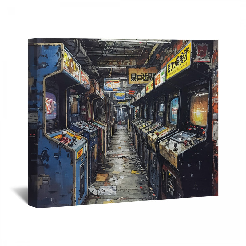 Arcade jeux sur toile - Décoration murale jeu, H 16 po x l 20 po