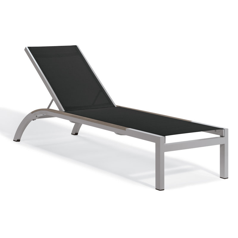 Argento Outdoor Chaise Lounge, Black