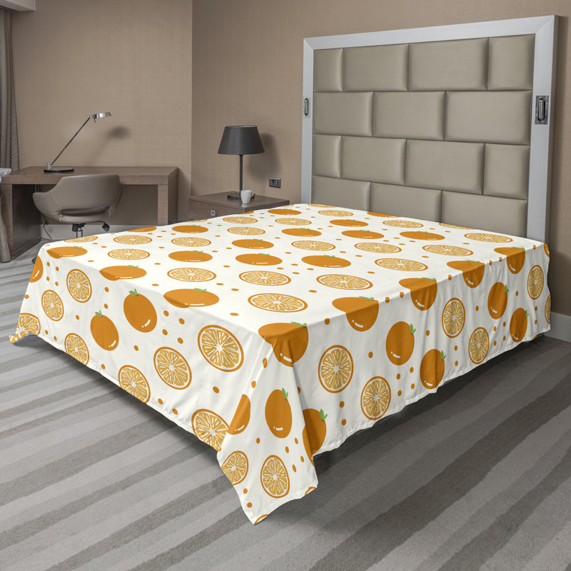 Ambesonne Flowers Flat Sheet Nostalgia Farmhouse, Pale Grey Amber Green