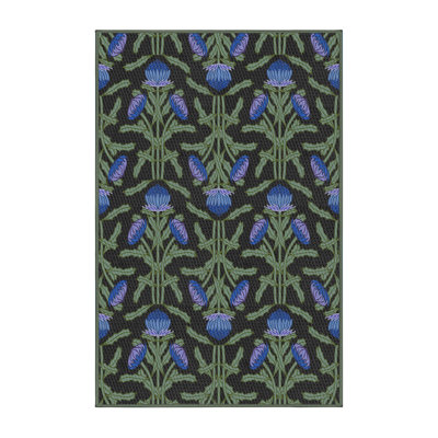 Tapis bleu foncé tissé à la machine