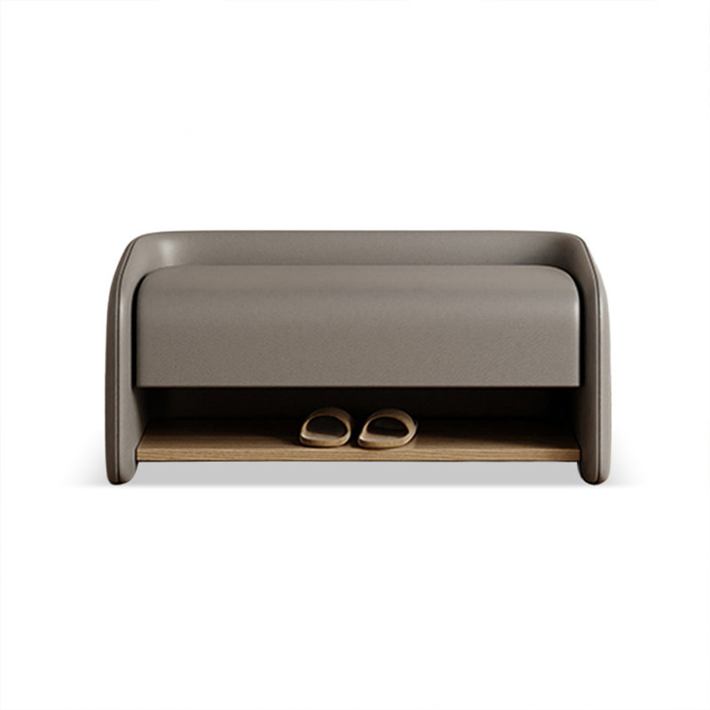 Gray Upholstered Bench, Gray