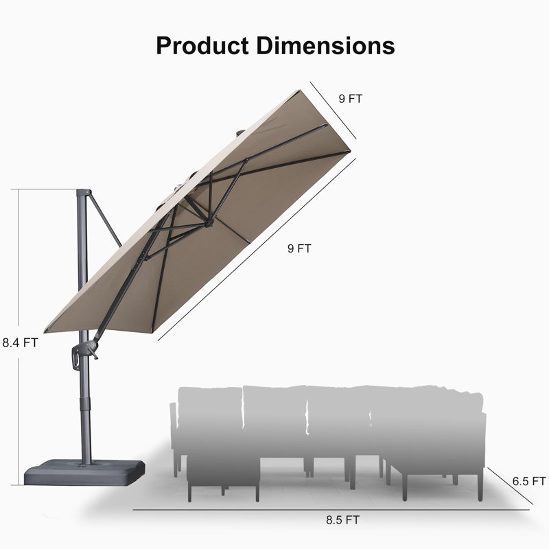 274cm Cantilever Parasol, Beige