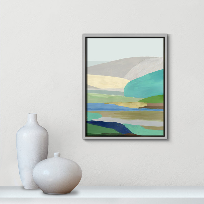 Free Land - Toile avec cadre flottant, Toile argentée, H 15,5 po x l 12,5 po x P 2 po