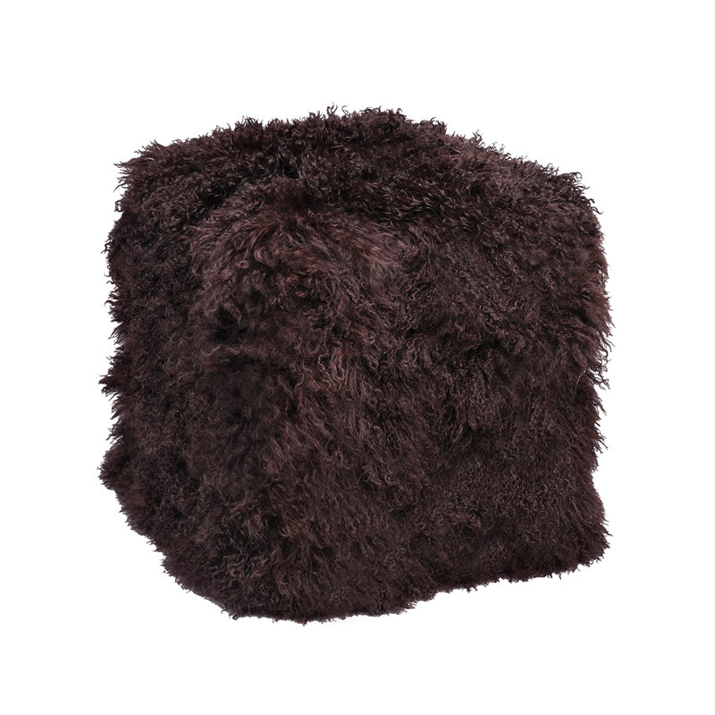 Tibetan Square Pouf, Chocolate 