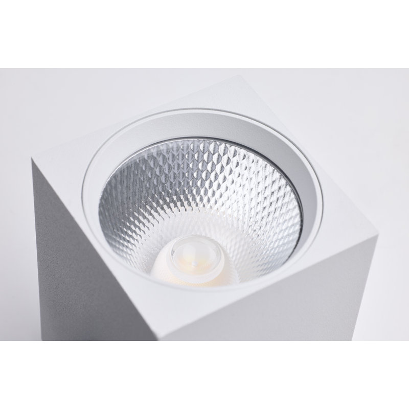 8 Watt LED Track Head 2700K/3000K/3500K/4000K/5000K CCT Selectable Dim to Warm J Style 48 Degree Beam Angle 120 Volt White Square