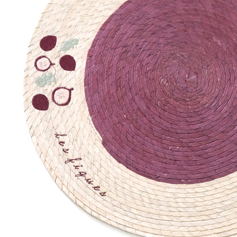 S/2 Palm Double Sided Placemat with Embroidery -  Les Figues