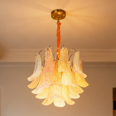 5-lights Stained Glass Chandelier with Dimmable Bulbs