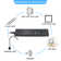 LED Electronic Transformer  Black Led Driver With 6 JST ports and Plug in