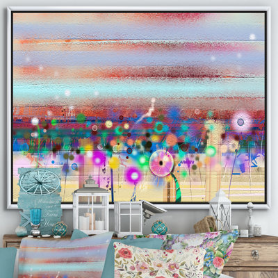 «Pastel Yellow and Red Spring Flowers», reproduction d'impression sur toile