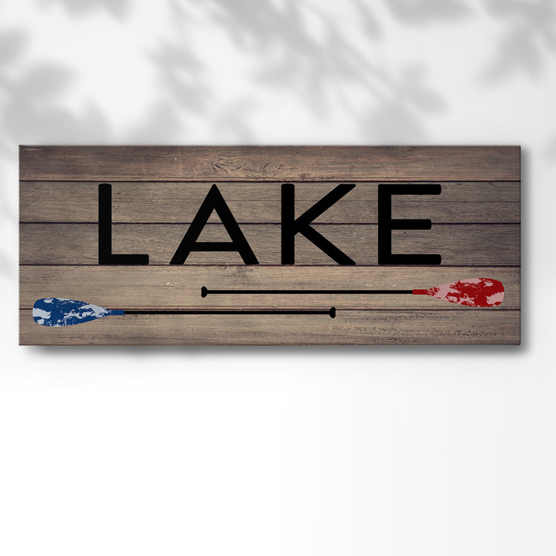 "Lake Paddles On Canvas", art textuel, H 12 po x l 30 po x P 1,5 po