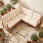 Ensemble de canapé modulaire d'extérieur modulaire avec structure en bois d'acacia, coussins résistants à l'eau et loquets intégrés-501314990