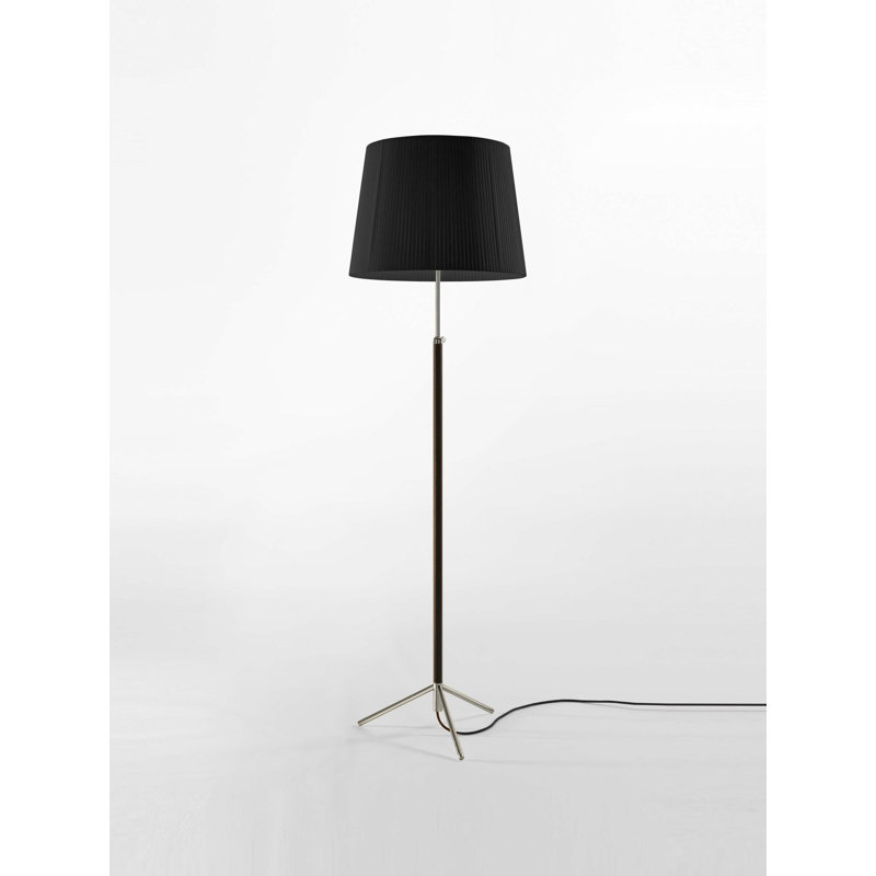 47.2" Floor Lamp, Black, Chrome