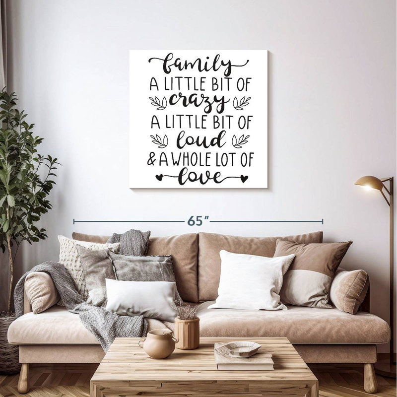 Tergel «Crazy Family Love», typographie, H 36 po x l 36 po