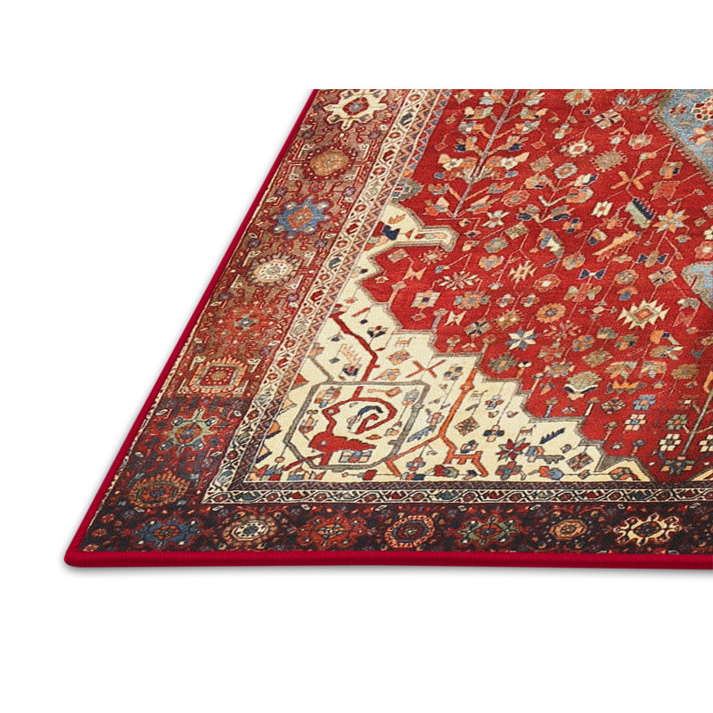 Tapis traditionnel mehroon/noir/crème Annessia, Rectangle 4 pi x 6 pi