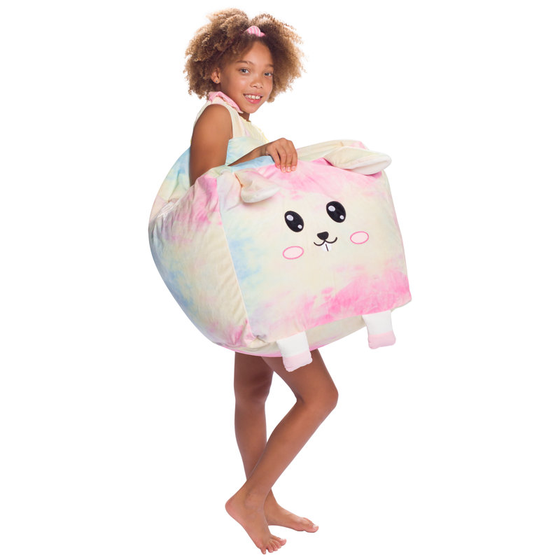 Petit fauteuil à billes Cozy Animal, Mélange de polyester teinture sur nœud lapin, H 18 po x l 18 po x P 18 po