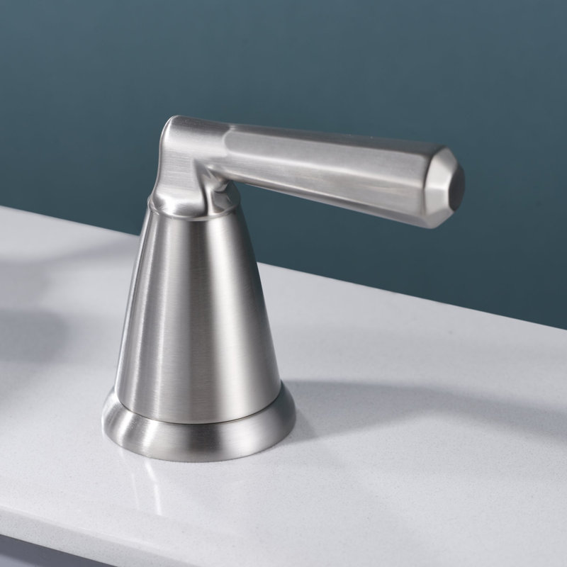 Robinet de salle de bain surdimensionné à deux poignées de 6 à 10 po avec drain Z Collection - Nickel brossé, Nickel brossé