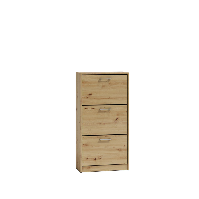 Delancey 12 Pair Stackable Flip Down Shoe Storage, Artisan Oak